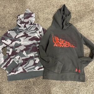 Under Armour Kids Camouflage and Black Hoodies